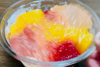 【夏スイーツ】成城石井 柑橘と2種ゼリーの杏仁豆腐のプルプル感-07