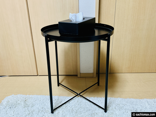 【100均DIY】IKEAサイドテーブル「グラドム」ティッシュ収納アイデア-04